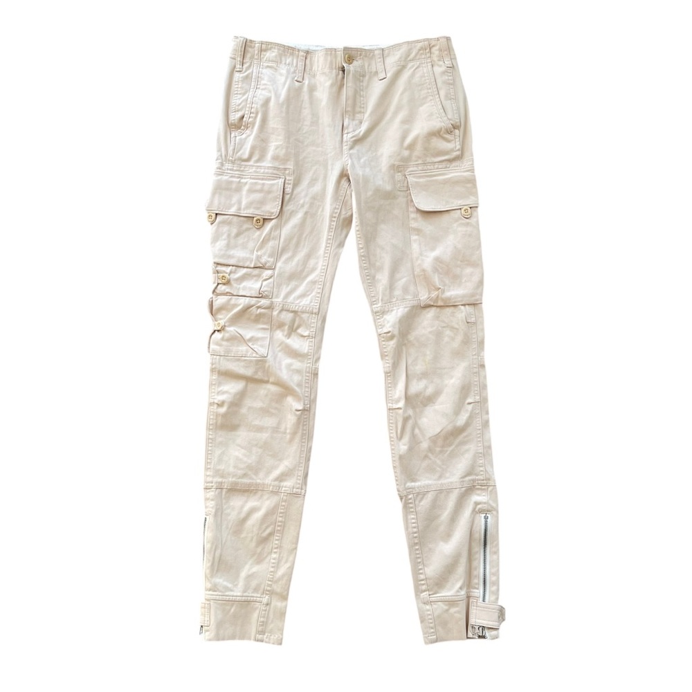 ⭐️‎ Vintage Ralph Lauren Sport Tan Stretch Cargo Pants Mid Rise Size 8 90s Chic